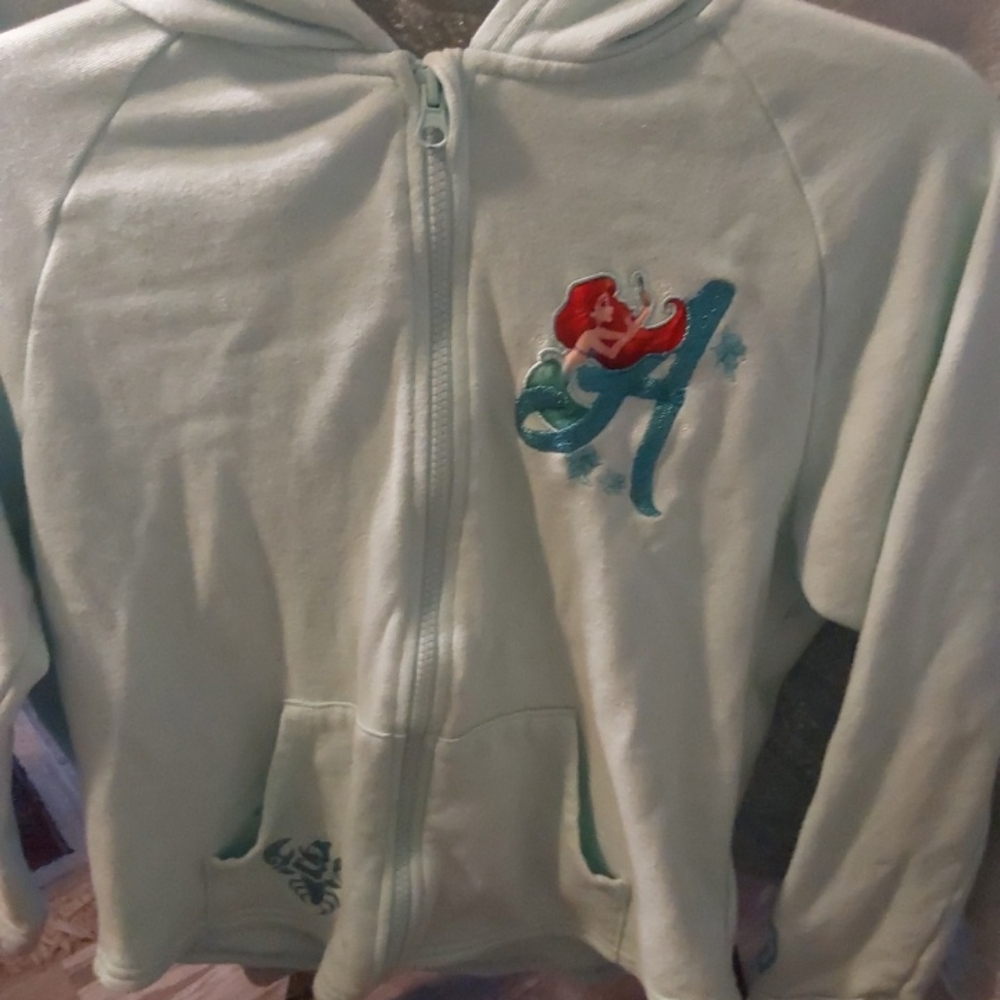 Disney Store Parks The Little Mermaid Ariel Hoodie Full Zip Girls Youth L
